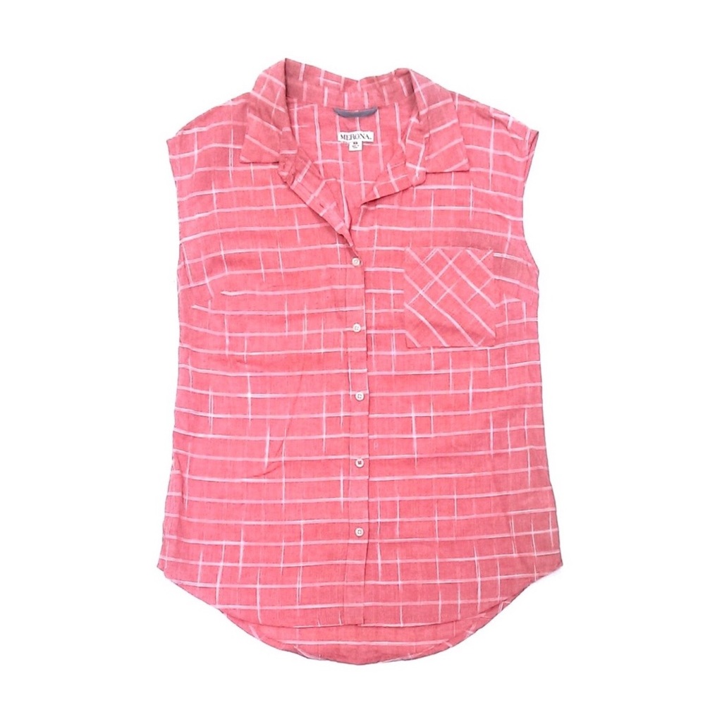 Merona Cap Sleeve Top | Pink Plaid